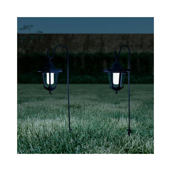 Nature Spring Set of 2 Hanging Solar Coach Lights, 2-inch Outdoor Lighting, Hanging Hooks for Garden, Path, Patio 895401LAP - main